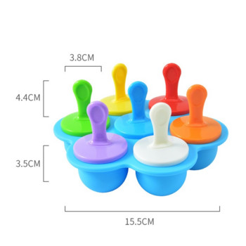 7 дупки Направи си сам Ice Cream Pops Мини силиконова форма Food Grade Бебешки плодов шейк Ice Crea за многократна употреба Popsicle Домашни кухненски инструменти 1 бр.