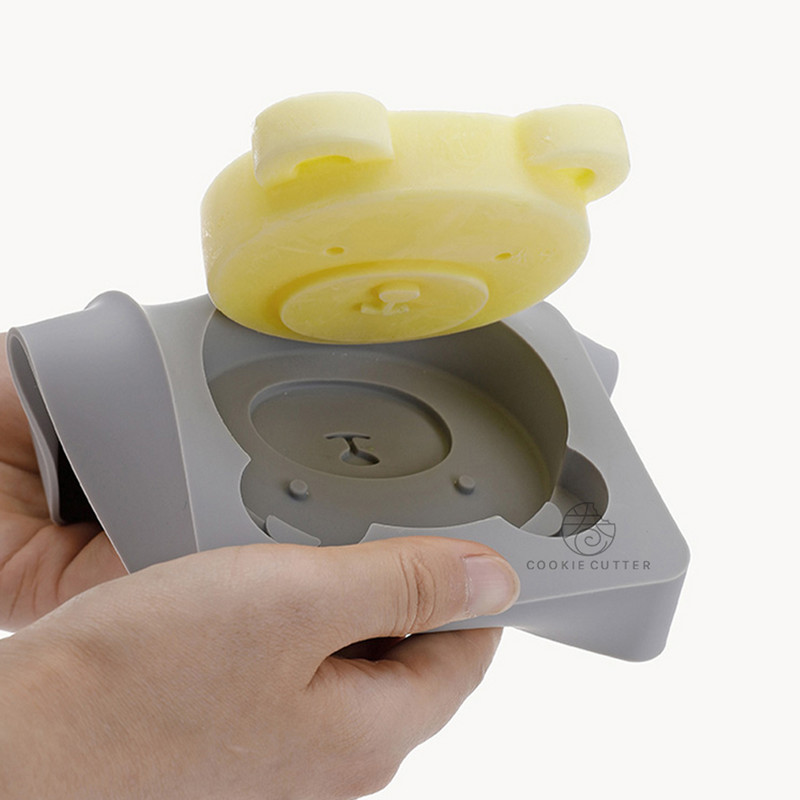 1 buc. Mucegai pentru înghețată din silicon în formă de urs și iepure DIY, de casă, cu animale drăguțe din desene animate, pentru înghețată, pentru ghicitoare, mucegai de gheață