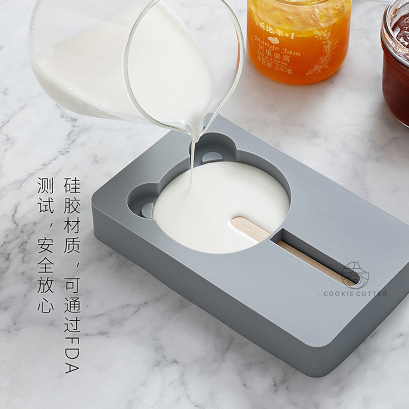 1 buc. Mucegai pentru înghețată din silicon în formă de urs și iepure DIY, de casă, cu animale drăguțe din desene animate, pentru înghețată, pentru ghicitoare, mucegai de gheață