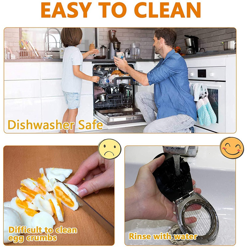 Tăiător de ouă, feliător de ouă pentru ouă fierte tari, potrivit pentru ouă, căpșuni, fructe moi, feliere pentru sandvici