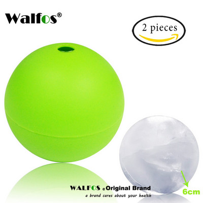 Walfos Élelmiszer-minőségű nagyméretű whisky jéggolyó 6 cm-es kerek whisky szilikon jéggolyóforma nagy gömbös jégforma whisky jéggolyó készítő