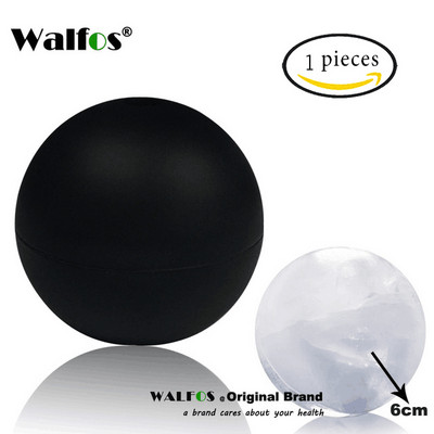 Walfos Élelmiszer-minőségű nagyméretű whisky jéggolyó 6 cm-es kerek whisky szilikon jéggolyóforma nagy gömbös jégforma whisky jéggolyó készítő