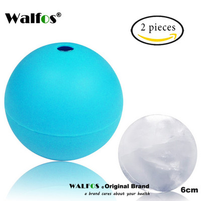 Walfos Élelmiszer-minőségű nagyméretű whisky jéggolyó 6 cm-es kerek whisky szilikon jéggolyóforma nagy gömbös jégforma whisky jéggolyó készítő