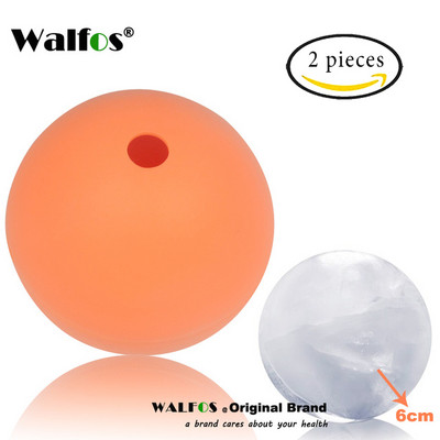 Walfos Élelmiszer-minőségű nagyméretű whisky jéggolyó 6 cm-es kerek whisky szilikon jéggolyóforma nagy gömbös jégforma whisky jéggolyó készítő