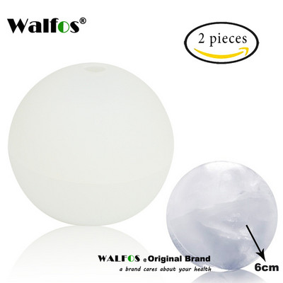 Walfos Élelmiszer-minőségű nagyméretű whisky jéggolyó 6 cm-es kerek whisky szilikon jéggolyóforma nagy gömbös jégforma whisky jéggolyó készítő