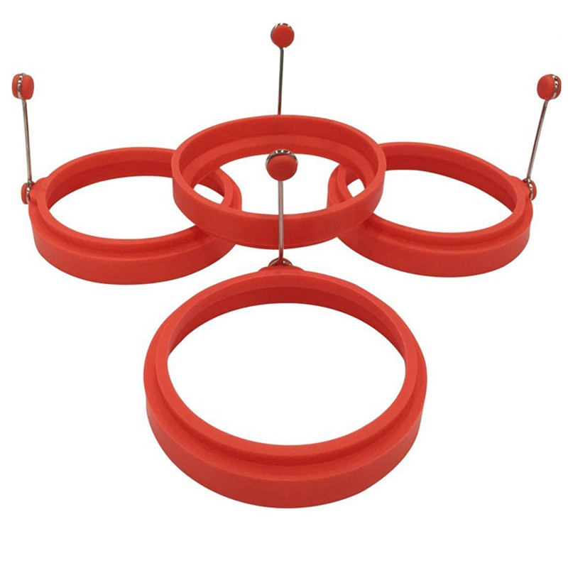 Formă pentru clătite cu inel de ouă din silicon. Inel de ouă practic pentru gătit ustensile de bucătărie 4 bucăți