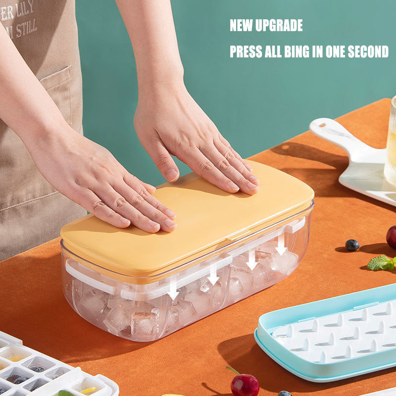 Formă din silicon pentru gheață și cutie de depozitare 2 în 1 tăvi pentru cuburi de gheață pentru fabricare set de cutii de matrițe Maker Bar Accesorii pentru bucătărie Ustensile Home Hool