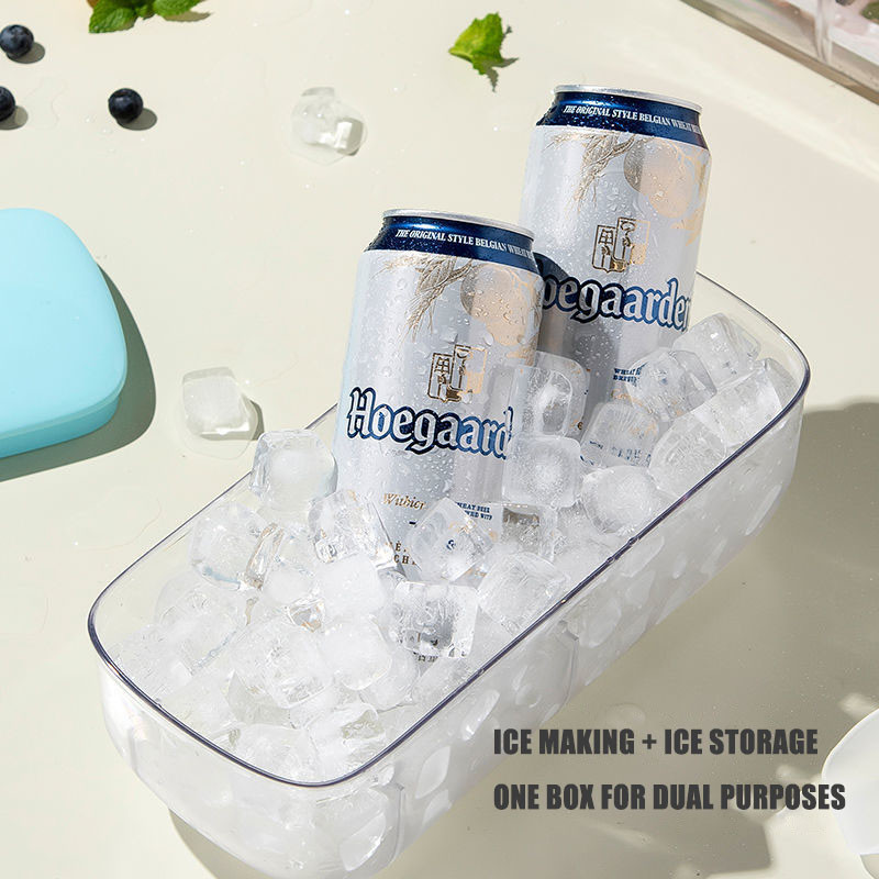 Formă din silicon pentru gheață și cutie de depozitare 2 în 1 tăvi pentru cuburi de gheață pentru fabricare set de cutii de matrițe Maker Bar Accesorii pentru bucătărie Ustensile Home Hool