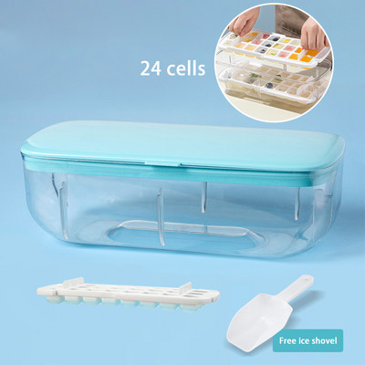 Posuda za kockice leda Silikonski kalup za kockice leda za hranu Kutija za led Kutija za pohranu s poklopcem Domaći četvrtasti ledomat za hladna pića Dodaci