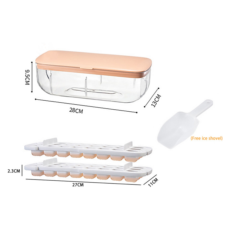 Posuda za kockice leda Silikonski kalup za kockice leda za hranu Kutija za led Kutija za pohranu s poklopcem Domaći četvrtasti ledomat za hladna pića Dodaci