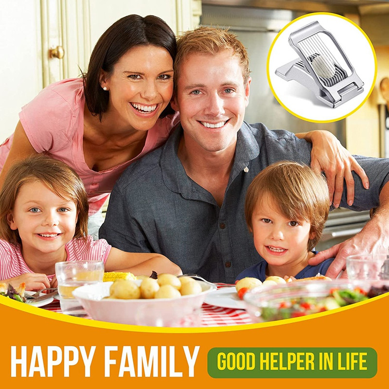 2 dalių kiaušinių pjaustyklė kietai virtų kiaušinių pjaustyklė nerūdijančio plieno vielinė kiaušinių pjaustyklė kiaušinių pjaustyklė, skirta kiaušinių braškių minkštiems vaisiams