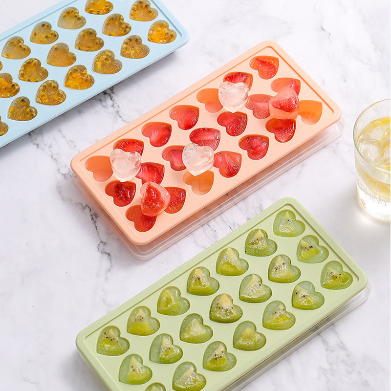 Formă din silicon Tavă pentru fabricarea cuburilor de gheață Cremă Magnum Ball Accesorii pentru bare Glacon Forme de bucătărie Mini mici cu capac în formă de inimă