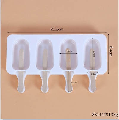 Mini forme pentru înghețată cu 4/8 cavități, forme din silicon pentru prăjituri, forme pentru prăjituri pentru bricolaj, unelte ovale de producție de gheață