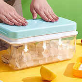 Tip de presă Producător de cuburi de gheață din silicon pentru fabricarea de tăvi de gheață cutie de depozitare creativă, tăvi cu capac, bar, set de recipiente cubice pătrate de bucătărie