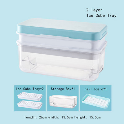 Tip de presă Producător de cuburi de gheață din silicon pentru fabricarea de tăvi de gheață cutie de depozitare creativă, tăvi cu capac, bar, set de recipiente cubice pătrate de bucătărie