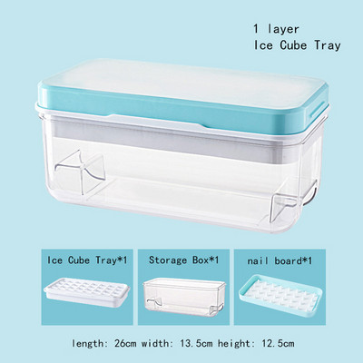 Tip de presă Producător de cuburi de gheață din silicon pentru fabricarea de tăvi de gheață cutie de depozitare creativă, tăvi cu capac, bar, set de recipiente cubice pătrate de bucătărie