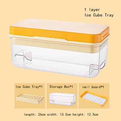 Tip de presă Producător de cuburi de gheață din silicon pentru fabricarea de tăvi de gheață cutie de depozitare creativă, tăvi cu capac, bar, set de recipiente cubice pătrate de bucătărie