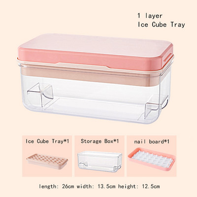 Tip de presă Producător de cuburi de gheață din silicon pentru fabricarea de tăvi de gheață cutie de depozitare creativă, tăvi cu capac, bar, set de recipiente cubice pătrate de bucătărie