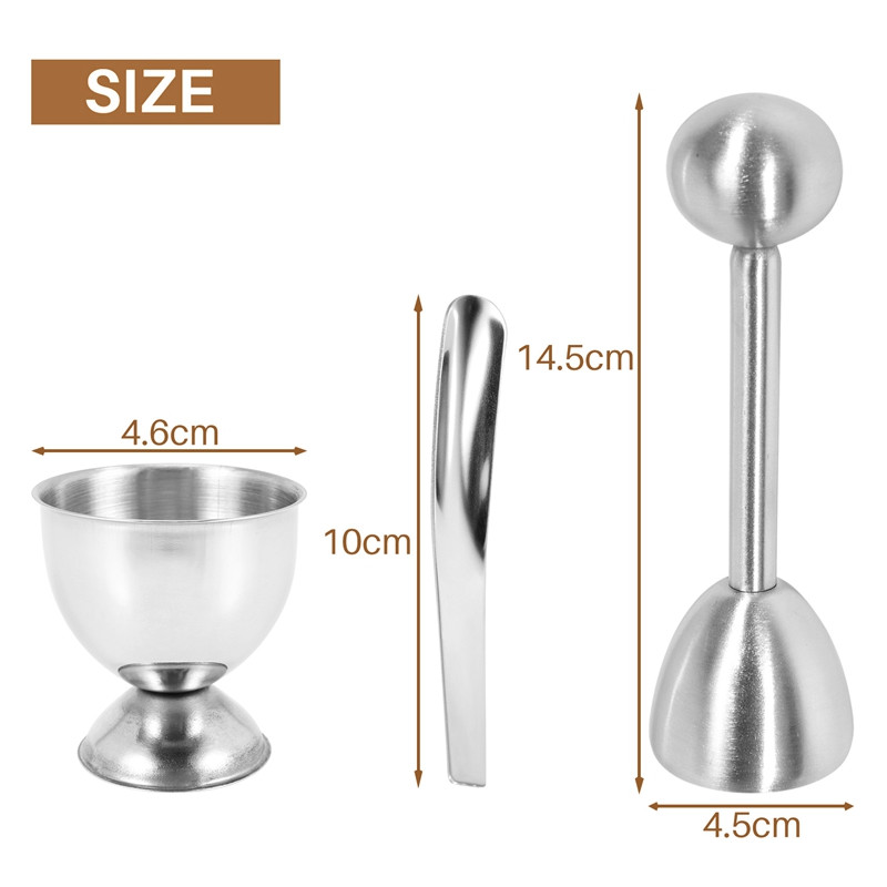 Preljev za kuhana jaja od nehrđajućeg čelika Otvarač za krekere od ljuske jaja Držač žlice za jaja Kuhinjski pribor