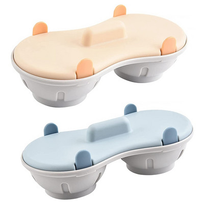 Poacher ouă cuptor cu microunde, strat dublu 2 cavități din silicon comestibil pentru scurgere set cazan pentru ouă, boiler cu două pahare pentru ouă 2 buc.