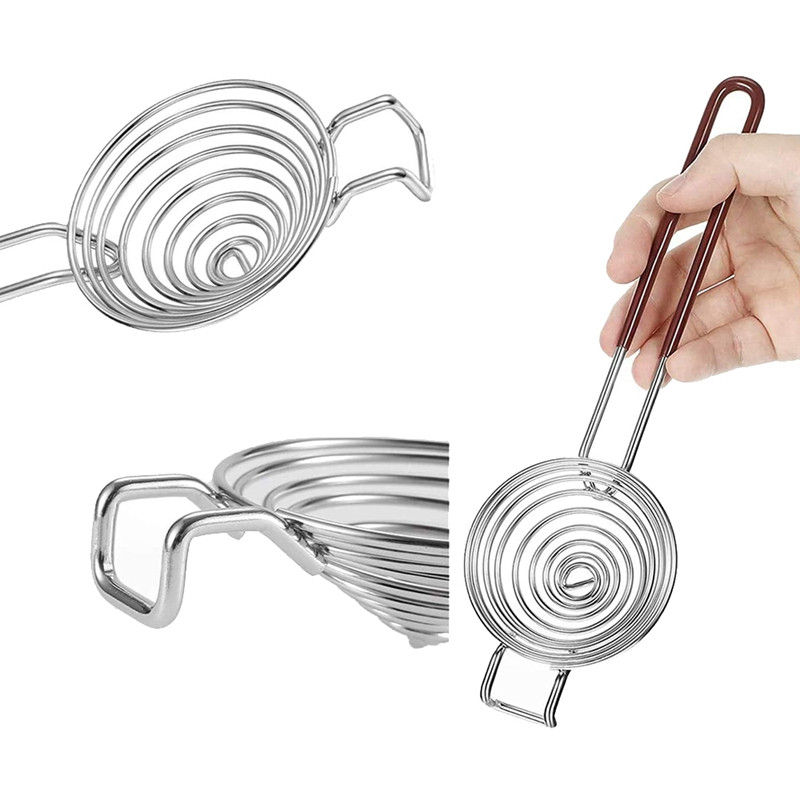 Separator de albușuri din oțel inoxidabil, separator de gălbenușuri de ou, separator cu mâner lung, pentru gătit coacere și amestecare, 4 buc