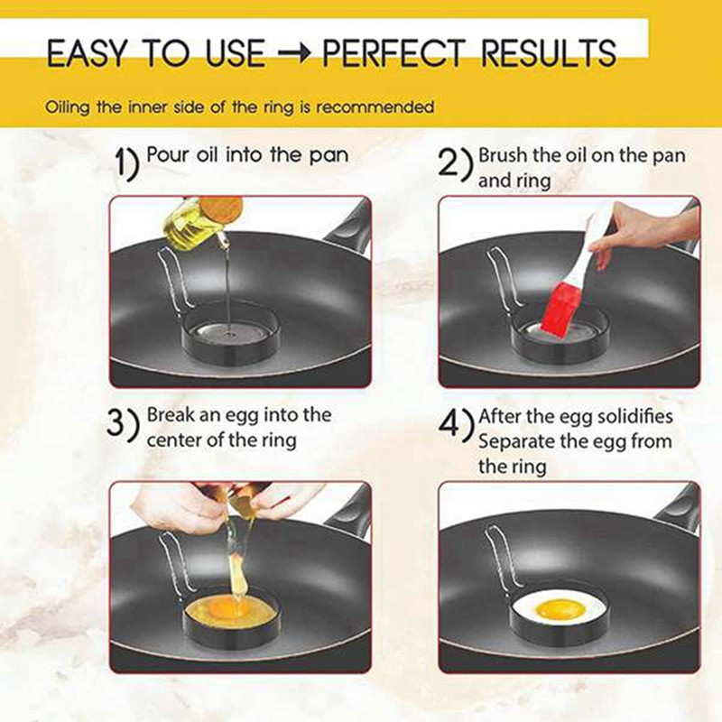 Pachet de 5 inele de ouă antiaderent pentru grătar, matrițe pentru prăjirea ouălor, inele de ouă pentru prăjirea ouălor, micul dejun, sandvișuri, etc.
