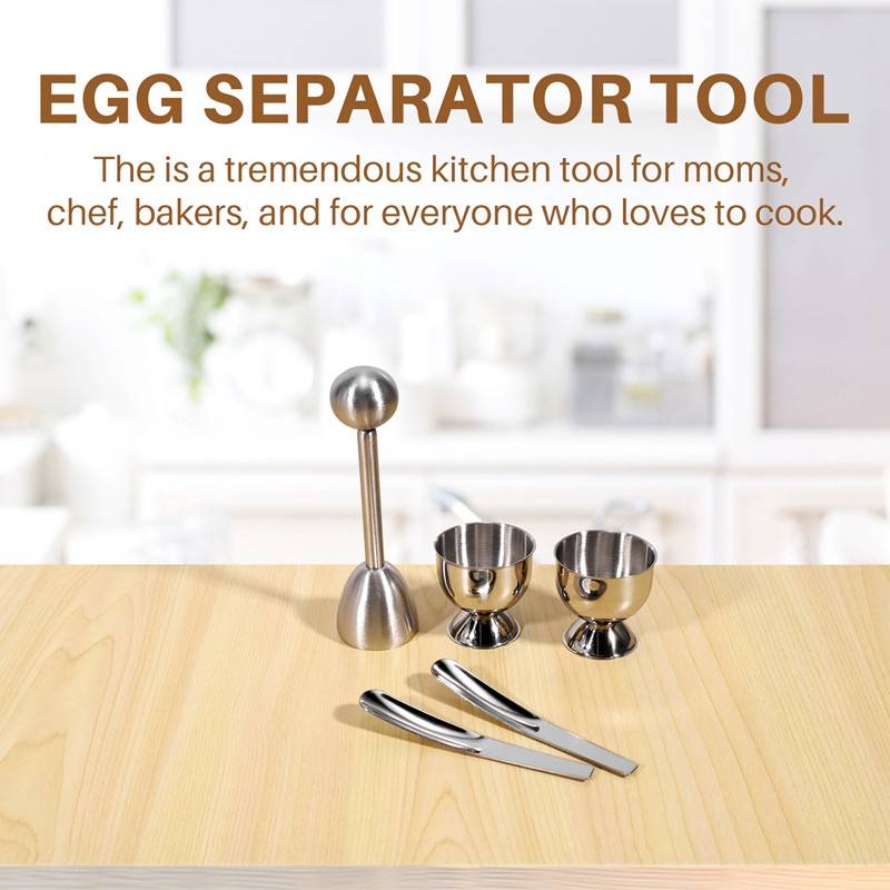 Nerūdijančio plieno virtų kiaušinių antgalis Kiaušinių lukštų traškučių atidarytuvas kiaušinių šaukšto laikiklis virtuvės prietaisai