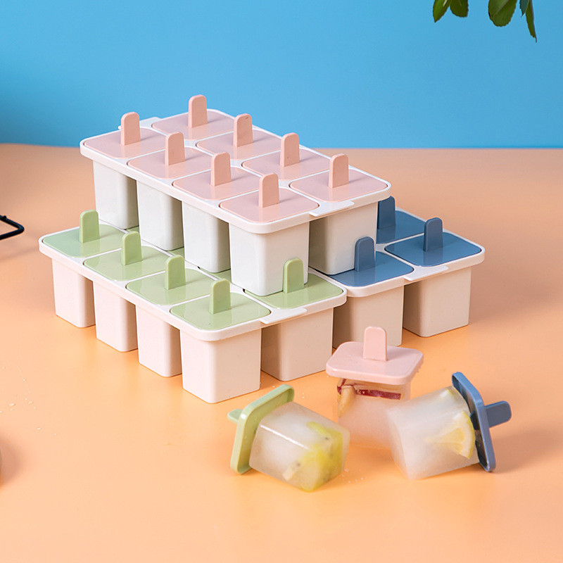 8 celule Forma rotundă Accesorii de vară Ustensile de bucătărie Mucegai pentru acadele de calitate alimentară Mașină de fabricat pentru înghețată Forme pentru popsicle Forme pentru desert