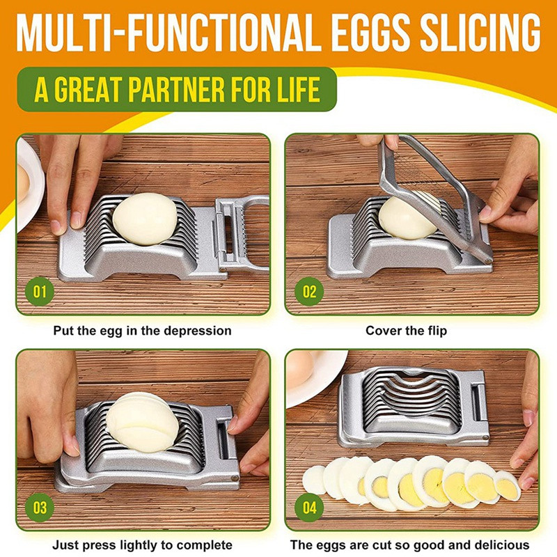 Tăiător de ouă 2 buc. Tăiător de ouă fiert tare Tăiător de ouă din sârmă din oțel inoxidabil Tăiător de ouă pentru ouă, căpșuni, fructe moi