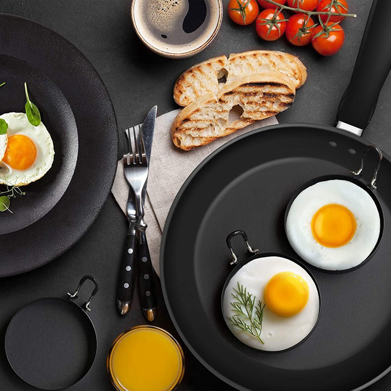 Hot SV-Eggs karika, 4 csomag rozsdamentes acél tojásfőző karika, palacsintaforma tojássütéshez és omletthez