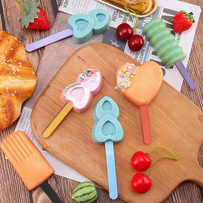 50db akril fagylalt pálcika jégkrém eszköz átlátszó szilárd süteményrúd cukorka fagylalt kézművesekhez