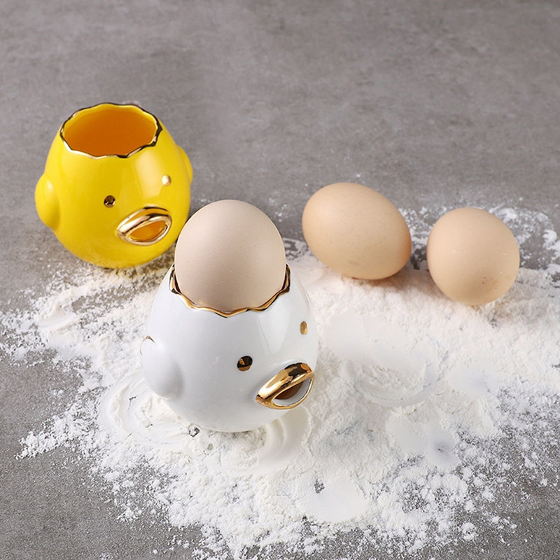 Desene animat creativ Separator de gălbenușuri de ou de pui Ceramica Separator de ouă de pui din desene animate din ceramică Bucătărie
