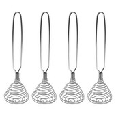 Otel cu arc din oțel inoxidabil 4 bucăți, tel pentru ouă Blender cu împingere manuală pentru oțel inoxidabil Instrument versatil pentru batător de ouă