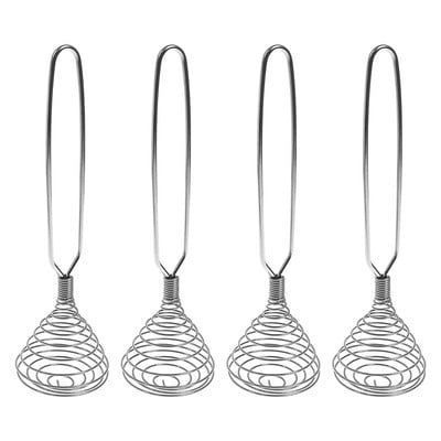 Otel cu arc din oțel inoxidabil 4 bucăți, tel pentru ouă Blender cu împingere manuală pentru oțel inoxidabil Instrument versatil pentru batător de ouă