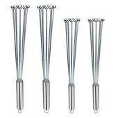 Set de 4 bucăți din oțel inoxidabil cu bile de sârmă pentru ouă, teluri de bucătărie pentru gătit, amestecare, bătut (10 inch și 12 inch)