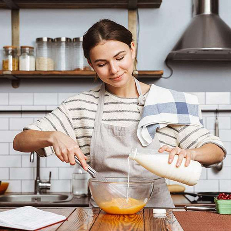 Set de 4 bucăți din oțel inoxidabil cu bile de sârmă pentru ouă, teluri de bucătărie pentru gătit, amestecare, bătut (10 inch și 12 inch)