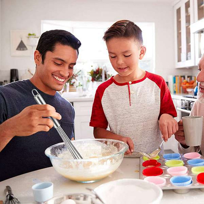 Set de 4 bucăți din oțel inoxidabil cu bile de sârmă pentru ouă, teluri de bucătărie pentru gătit, amestecare, bătut (10 inch și 12 inch)