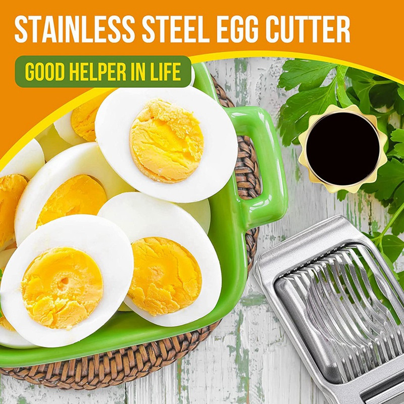 2 darabos tojásszeletelő kemény főtt tojás szeletelő rozsdamentes acél huzalos tojásszeletelő tojásvágó tojás eper lágy gyümölcshöz
