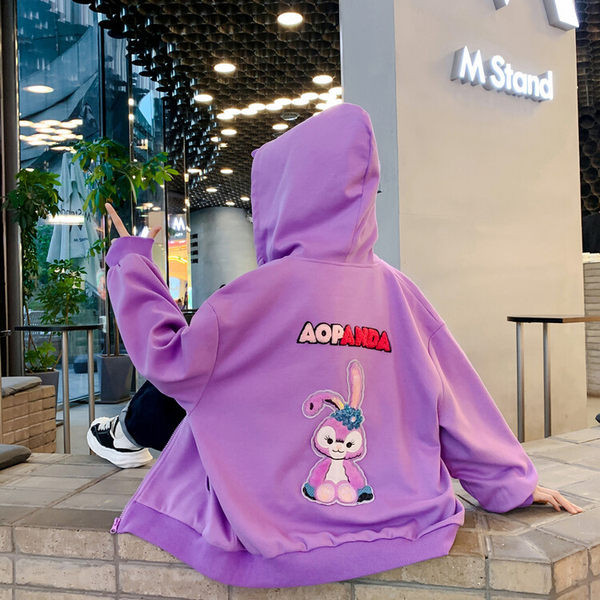 Hanorac casual pentru copii cu gluga pentru fete - culoare rosu si violet