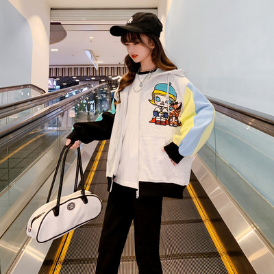 Hanorac casual pentru copii cu broderie pentru fete