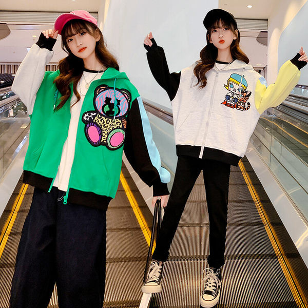 Hanorac casual pentru copii cu broderie pentru fete