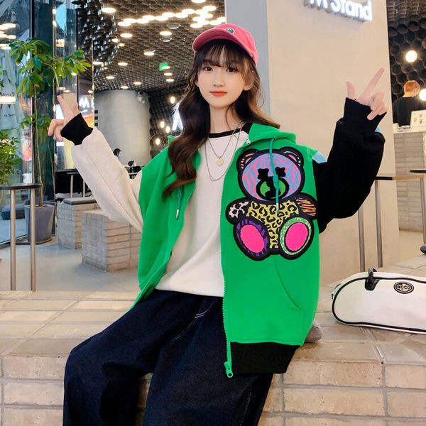 Hanorac casual pentru copii cu broderie pentru fete