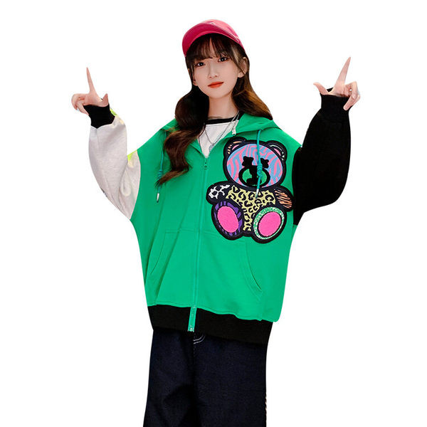 Hanorac casual pentru copii cu broderie pentru fete