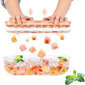 Formă din silicon cu 24 de grile pentru tavă pentru cuburi de gheață cu capac detașabil.