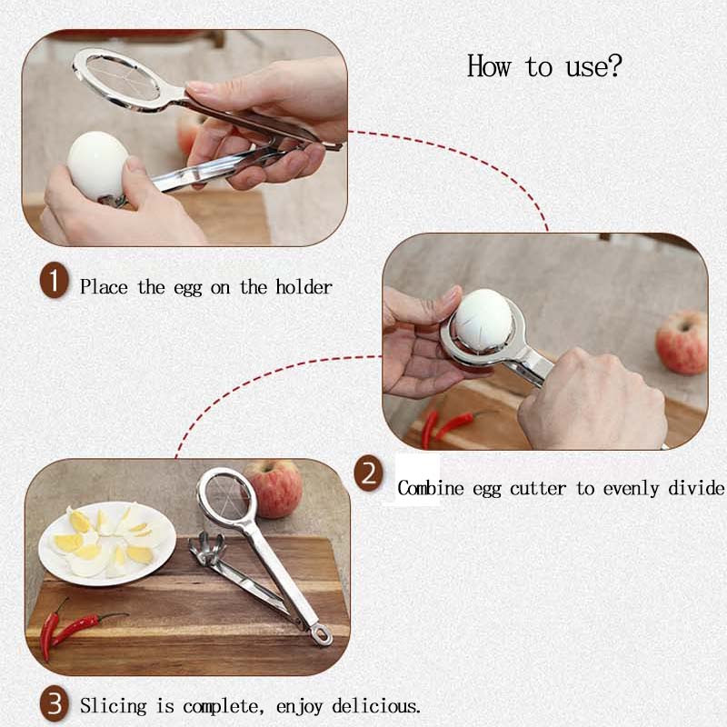 Tojásszeletelők Rozsdamentes acél Tojásvágó Főtt Paradicsom Vágó Aprító Kézi Otthoni Konyhai Tojásvágó Konyhai Szerszámok