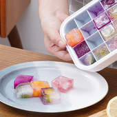 16 rešetki Silikonski kalupi Aparat za led kockice Hladnjak Posuda za led kockice s poklopcem Kalup za koktel sladoled Popsicle Ljetni zamrzivač Kuhinjski pribor