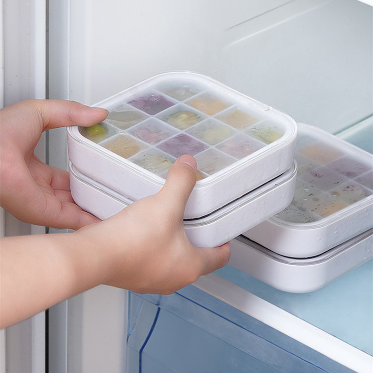 16 rešetki Silikonski kalupi Aparat za led kockice Hladnjak Posuda za led kockice s poklopcem Kalup za koktel sladoled Popsicle Ljetni zamrzivač Kuhinjski pribor