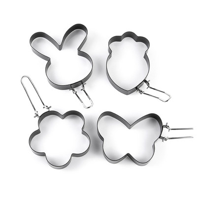 K1MF 4 db Tojásformák Omlett tojássütő formák Tojás Palacsinta Karikák Rozsdamentes acél Anyag tükörtojás konyhai kütyükhöz