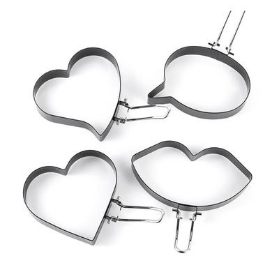 K1MF 4 db Tojásformák Omlett tojássütő formák Tojás Palacsinta Karikák Rozsdamentes acél Anyag tükörtojás konyhai kütyükhöz