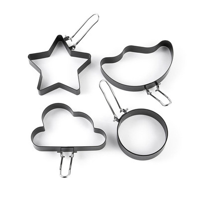 K1MF 4 db Tojásformák Omlett tojássütő formák Tojás Palacsinta Karikák Rozsdamentes acél Anyag tükörtojás konyhai kütyükhöz